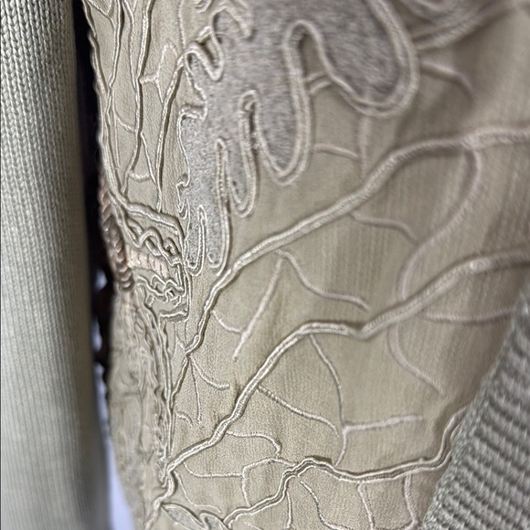 VINTAGE CARLISLE 100% SILK SAGE KNIT JACKET & TANK SET L - Picture 8 of 14